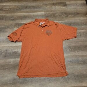 Harley Davidson‎ Polo Shirt Pat Rogers Speedway Size 2XL XXL Orange